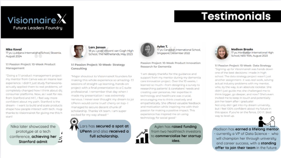 VisionnaireX: Custom 1:1 Passion Projects with Industry Leaders & Endorsements from CXOs